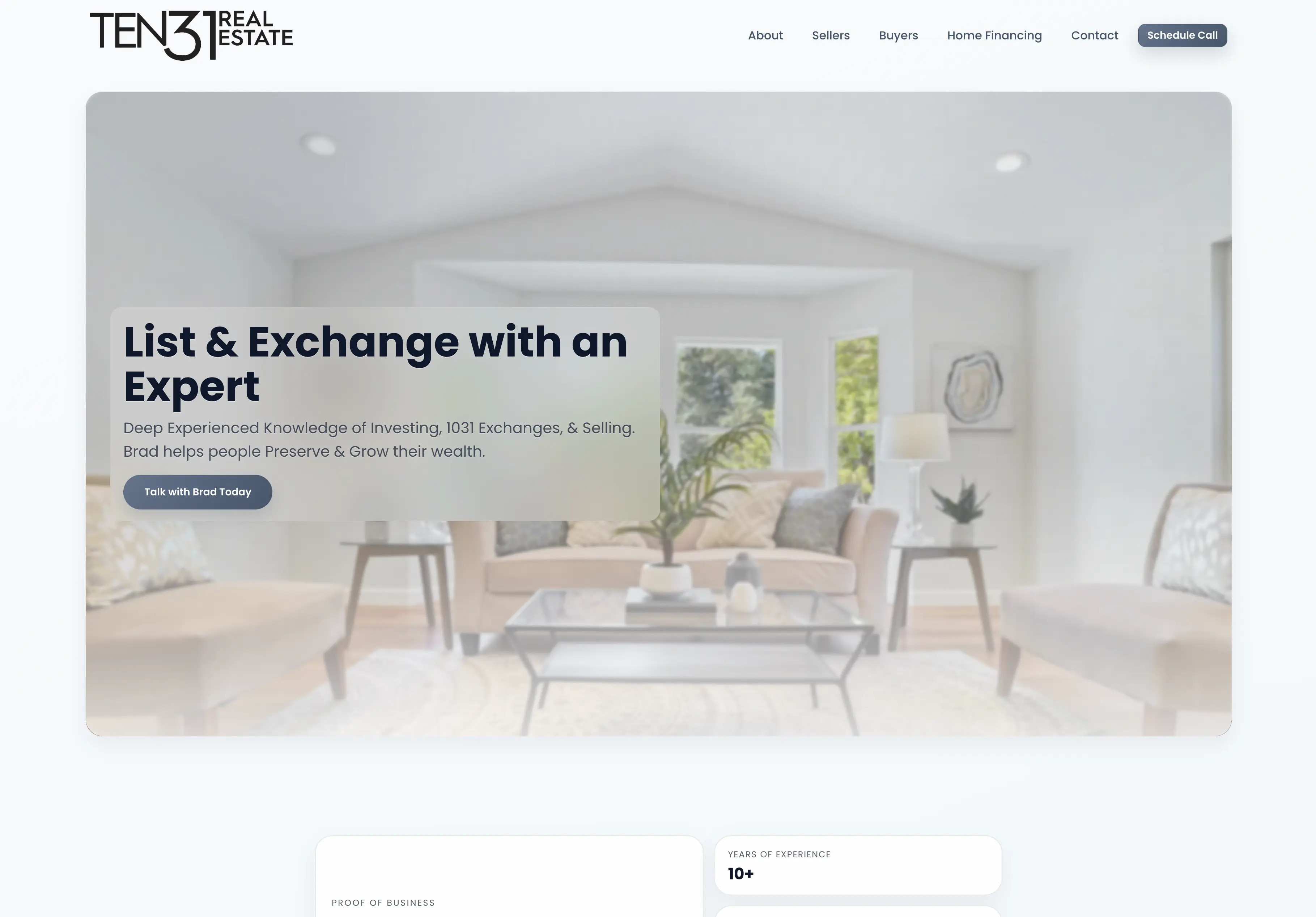 Agent website homepage